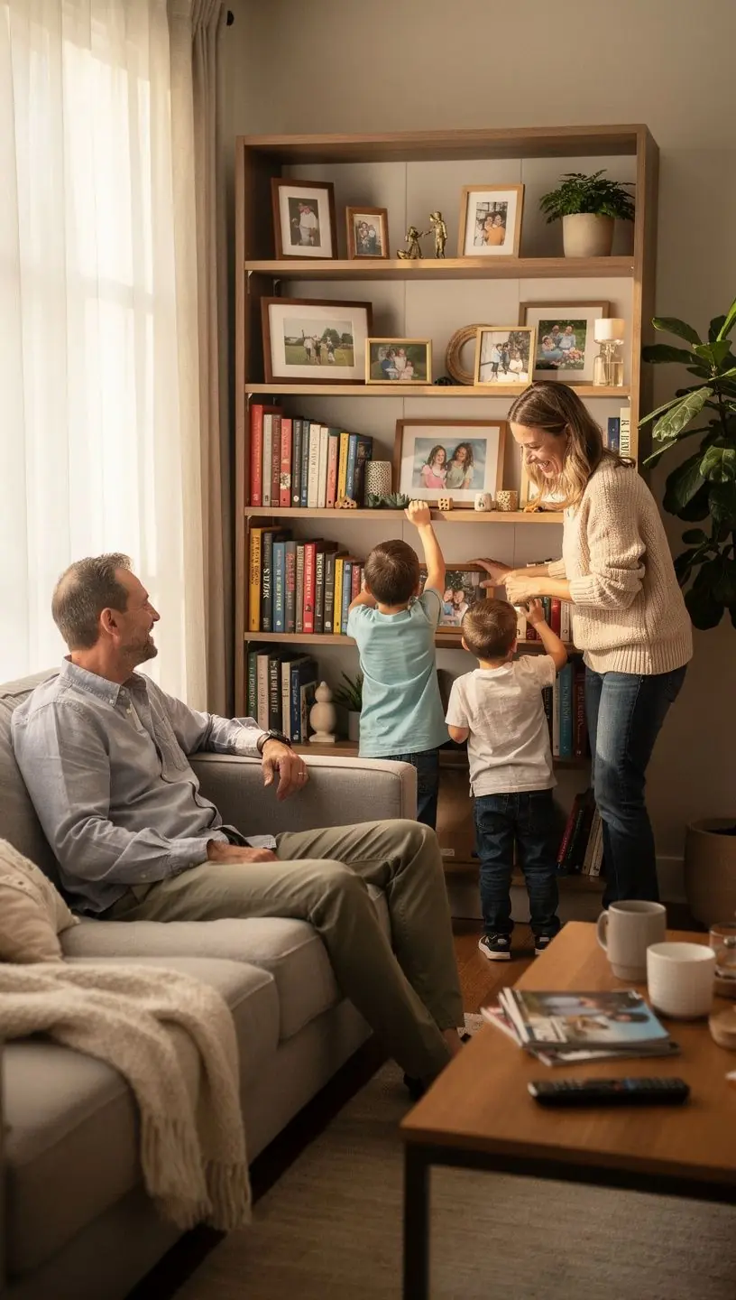 Step-by-step custom shelving installation guide image.